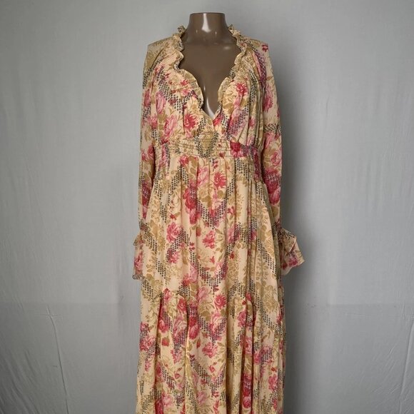 Free People “Lena” Floral V-Neck Midi Dress – Size XS (NWT) - Picture 1 of 11